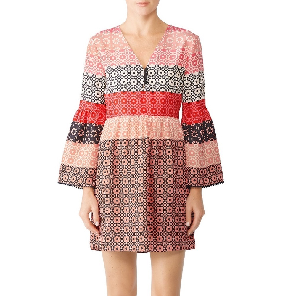 Derek‎ Lam 10 Crosby 100% Silk Carnation V-Neck Dress - 6